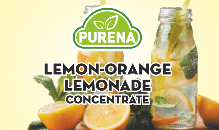 Purena Lemon & Orange Lemonade Hydration Juice Label