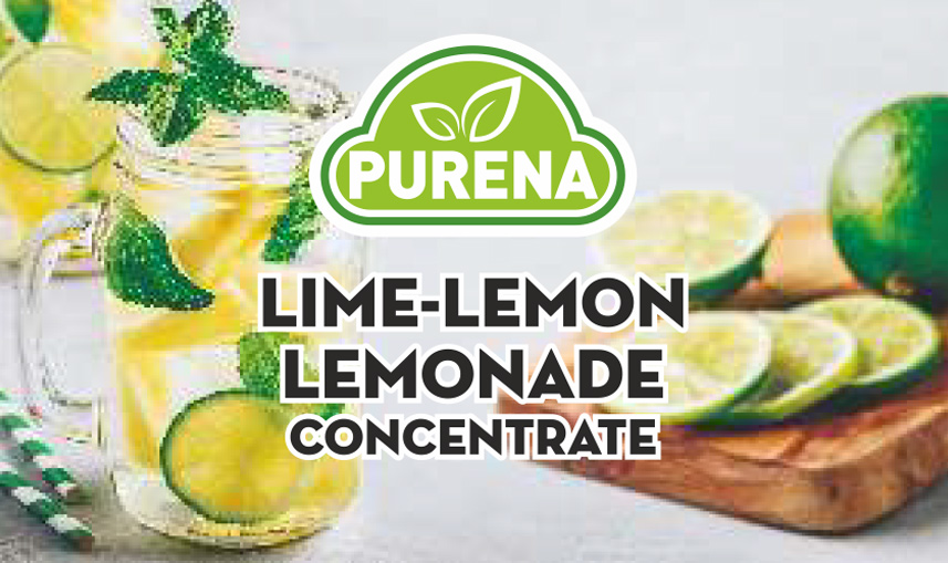 Purena Lemon & Lime Lemonade Hydration Juice Label